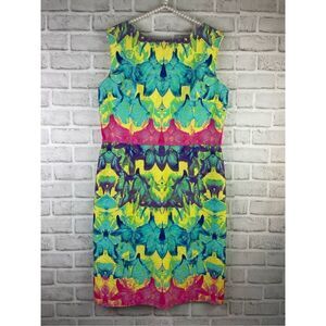 Muse Sleeveless Floral Dress Rainbow Colors Size 12